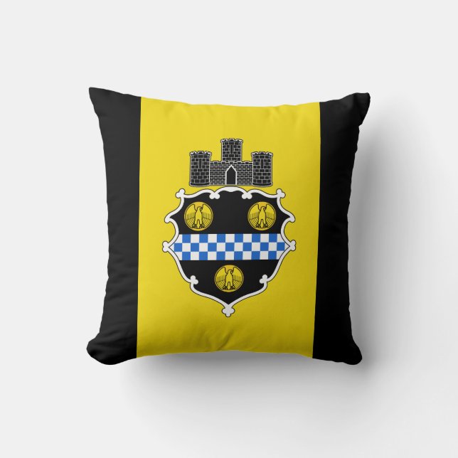 Flag of Pittsburgh, Pennsylvania Throw Pillow (Front)
