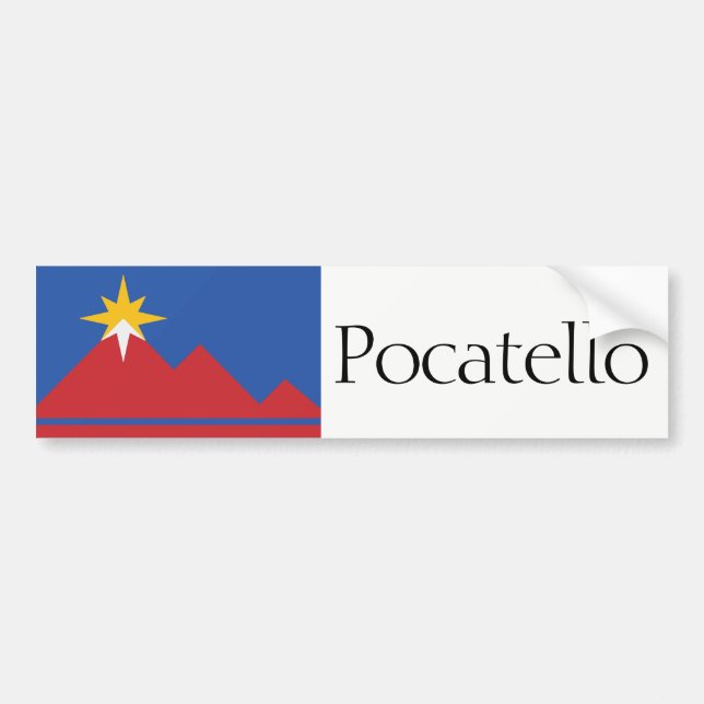 Flag of Pocatello, Idaho bumper sticker (Front)