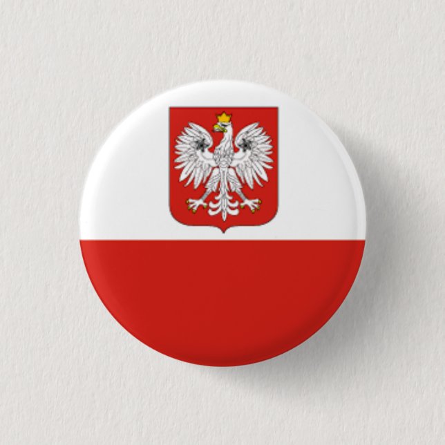 Flag of Poland 3 Cm Round Badge (Front)