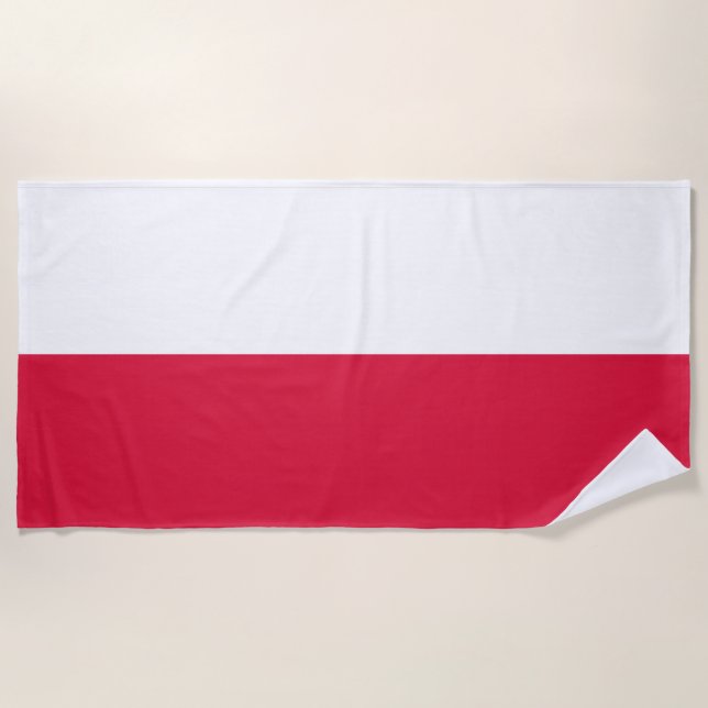 Flag of Poland Beach Towel (Front)