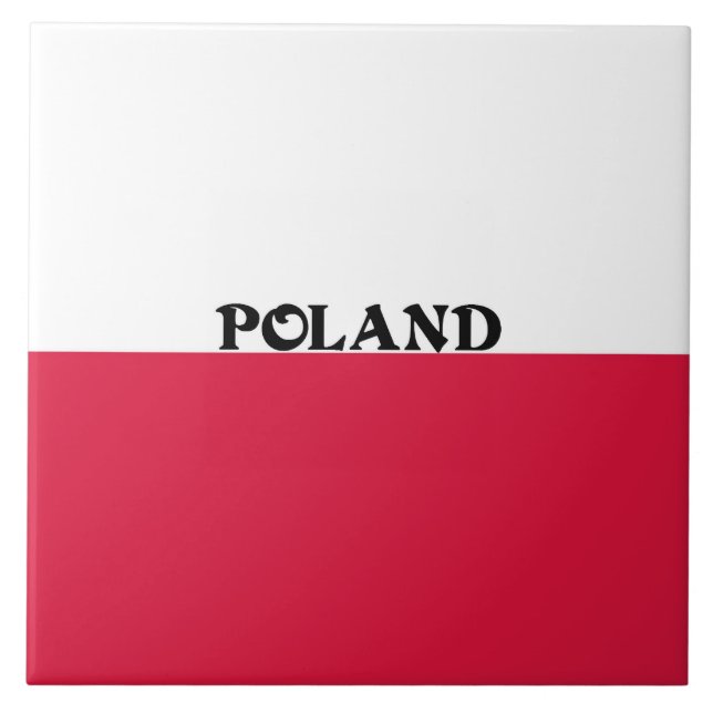 Flag of Poland Ceramic Tile (Front)