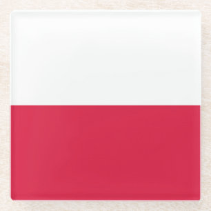 Flag of Poland Glass Coaster