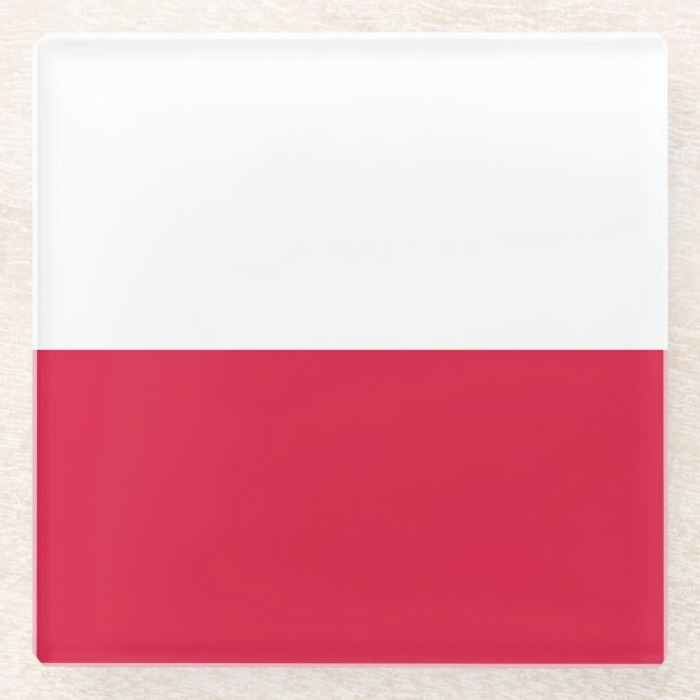 Flag of Poland Glass Coaster (Front)