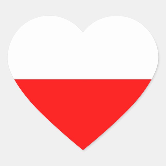 Flag of Poland Heart Sticker (Front)