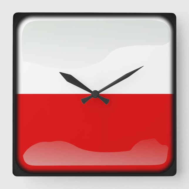 Flag of Poland Square Wall Clock (Front)
