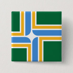 Flag of Portland (Oregon) 15 Cm Square Badge