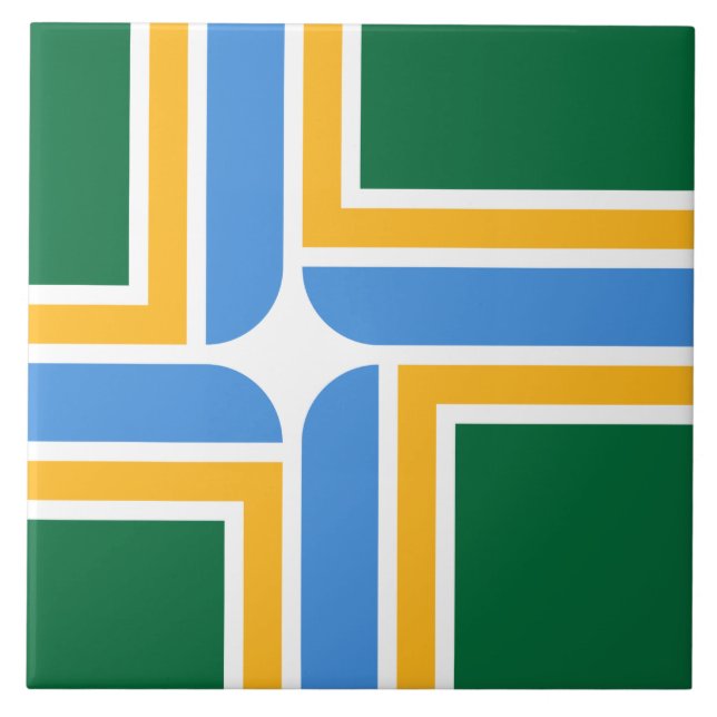 Flag of Portland (Oregon) Ceramic Tile (Front)