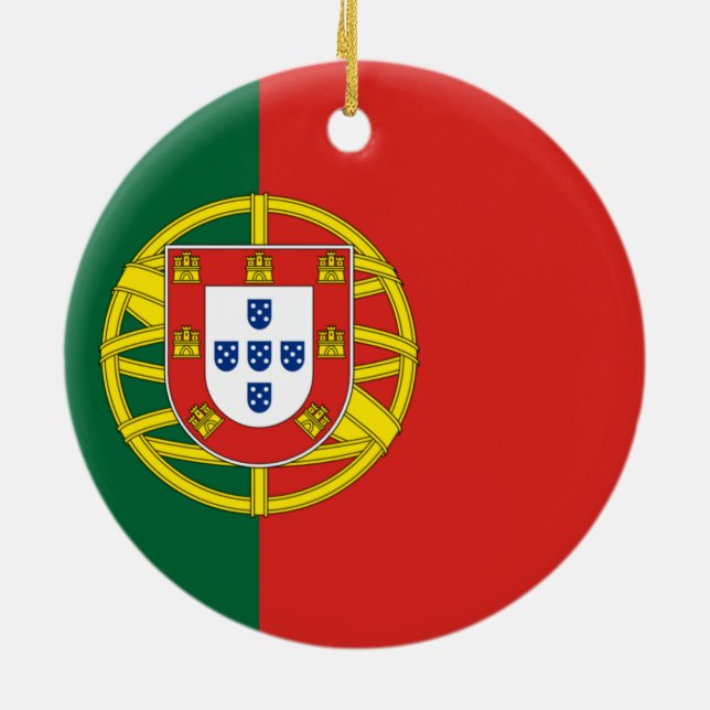 Flag of Portugal Ceramic Tree Decoration (Back)