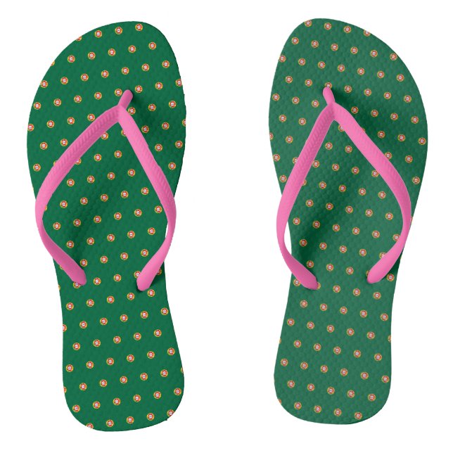 Flag of Portugal dotted pattern  Thongs (Footbed)