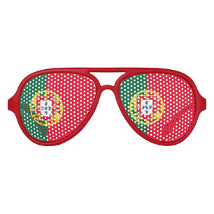 Flag of Portugal for Day of Portugal holiday Aviator Sunglasses