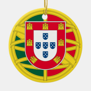 Flag of Portugal for Day of Portugal holiday Ceramic Ornament