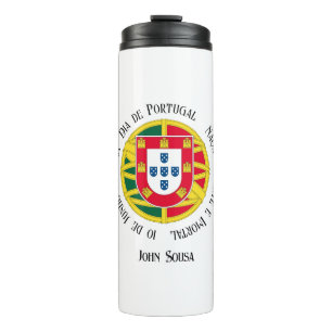 Flag of Portugal for Day of Portugal holiday Thermal Tumbler