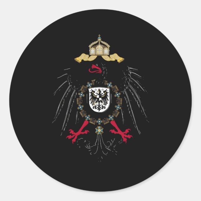 Flag Of Prussia Prussian Ger Gery Classic Round Sticker (Front)