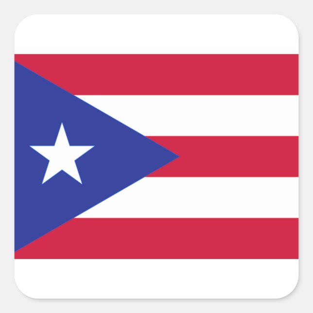 Flag of Puerto Rico - Bandera de Puerto Rico Square Sticker (Front)
