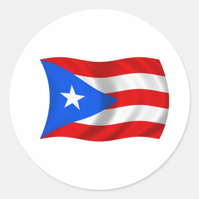 Flag of Puerto Rico Classic Round Sticker (Front)
