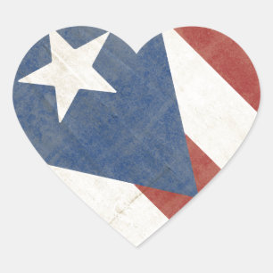Flag of Puerto Rico Heart Sticker
