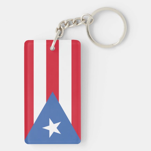 Flag of puerto Rico Key Ring (Back)