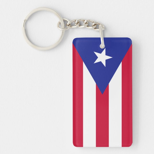 Flag of Puerto Rico Key Ring (Front)