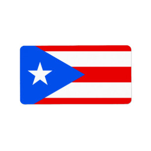 Flag of Puerto Rico Labels