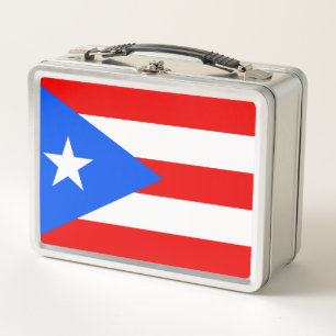 Flag of Puerto Rico Metal Lunch Box