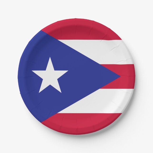 Flag of Puerto Rico Paper Plate (Front)