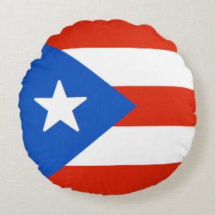 Flag of Puerto Rico Round Cushion