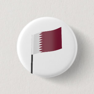 Flag of Qatar 3 Cm Round Badge