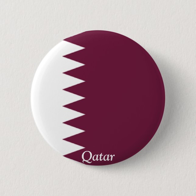 Flag of Qatar 6 Cm Round Badge (Front)