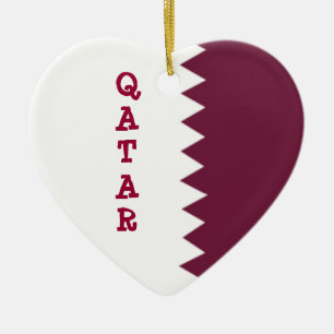 Flag of Qatar Ceramic Tree Decoration