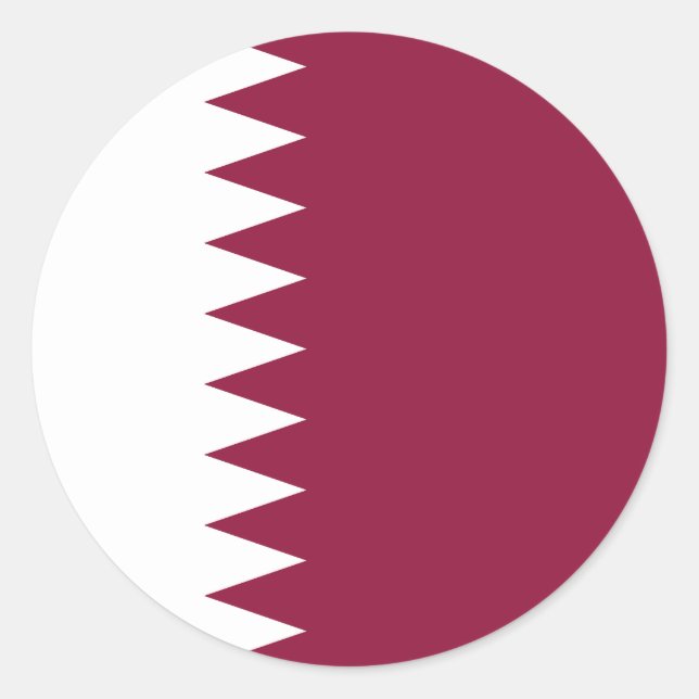 Flag of Qatar Classic Round Sticker (Front)