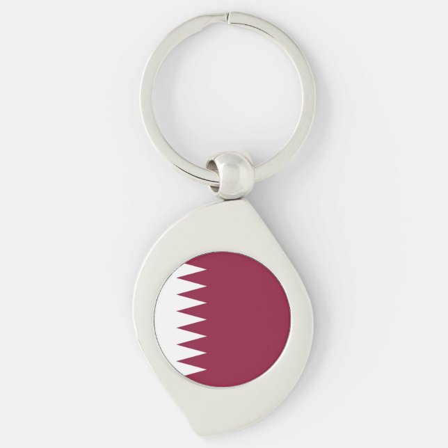 Flag of Qatar Key Ring (Front)