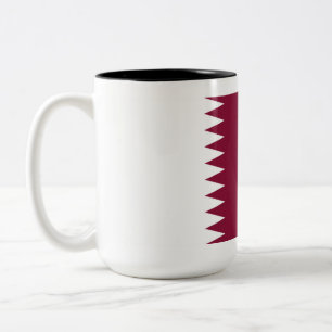 Flag of Qatar Two-Tone Coffee Mug