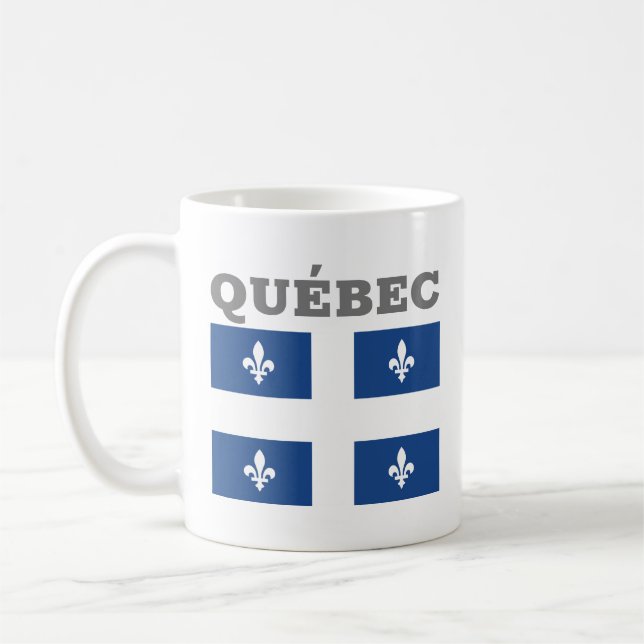 Flag of Québec, Canada Coffee Mug (Left)