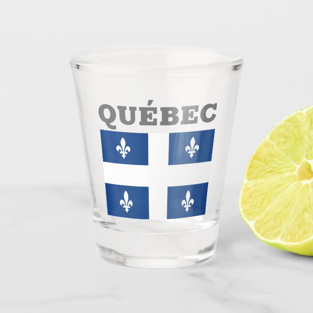 Flag of Québec, Canada Shot Glass (Front)