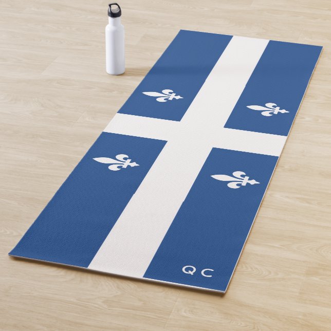 Flag of Québec, Canada Yoga Mat (In Situ)