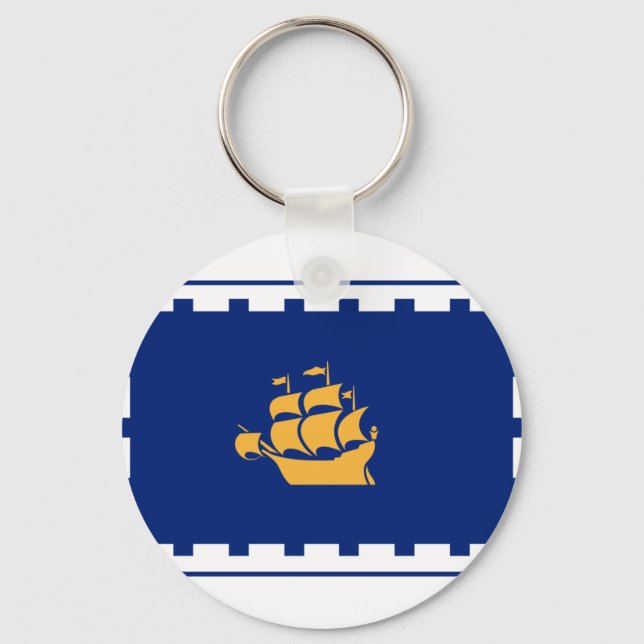 Flag of Quebec City Key Ring (Front)