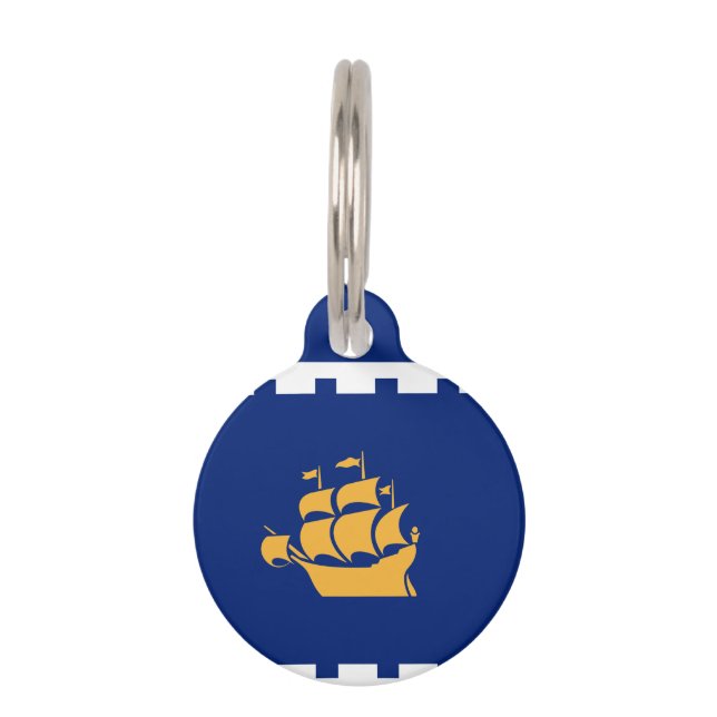 Flag of Quebec City Pet ID Tag (Front)