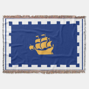 Flag of Quebec City Throw Blanket