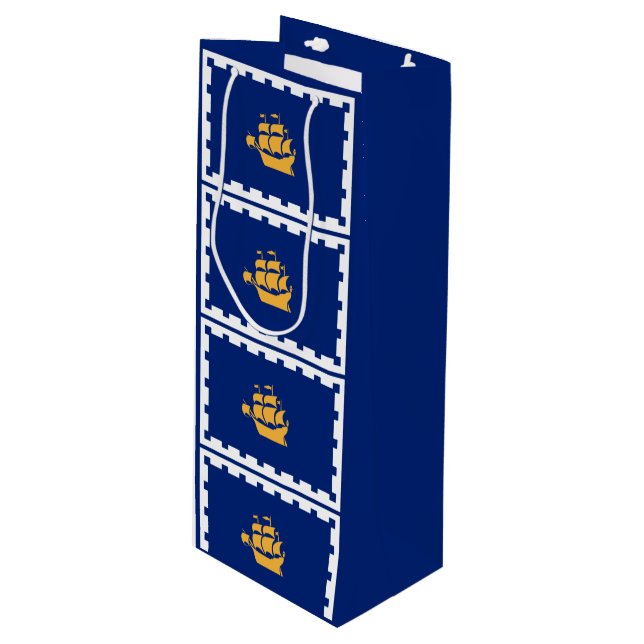 Flag of Quebec City Wine Gift Bag (Front Angled)