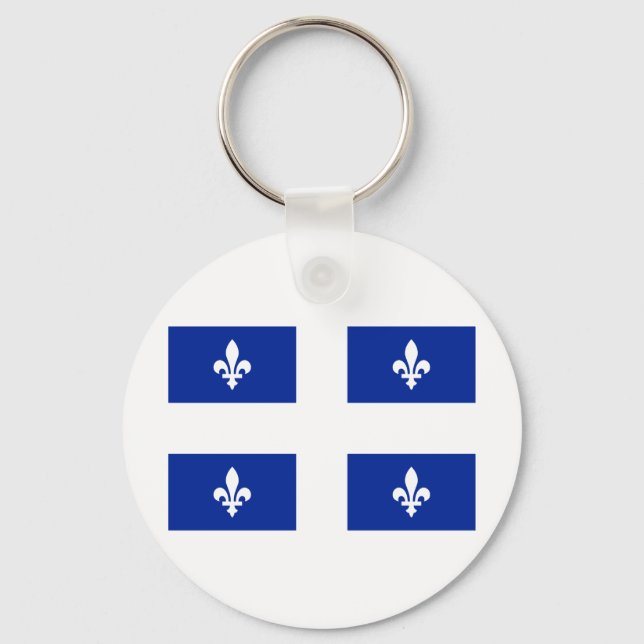Flag of Quebec Key Ring (Front)