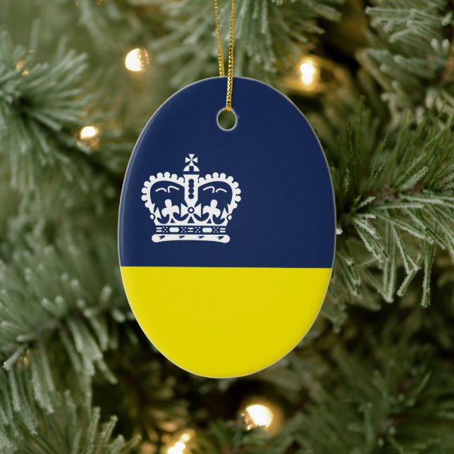 Flag of Regina, Saskatchewan Ceramic Ornament (Tree)