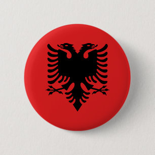 Flag of Republic of Albania 6 Cm Round Badge