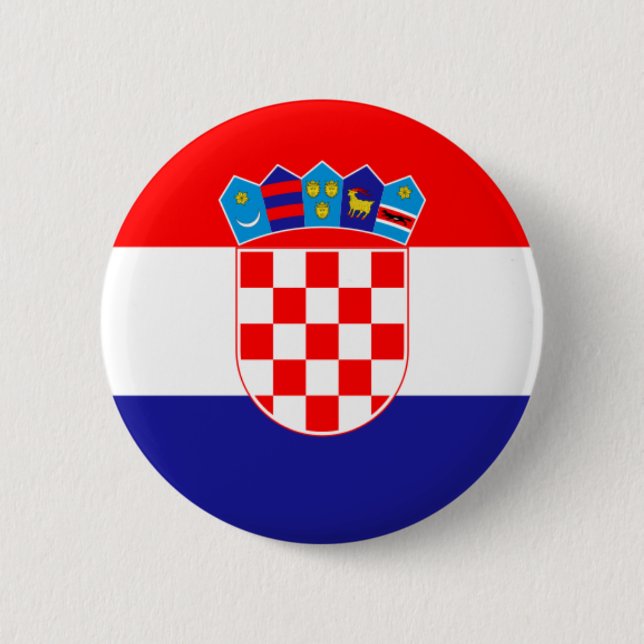 Flag of Republic of Croatia 6 Cm Round Badge (Front)