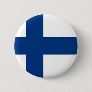 Flag of Republic of Finland 6 Cm Round Badge