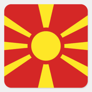 Flag of Republic of Macedonia Square Sticker