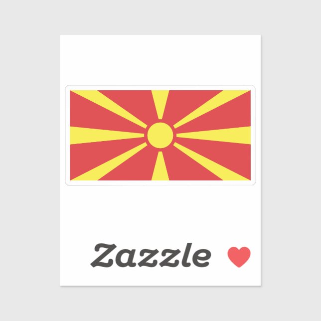 Flag of Republic of North Macedonia custom-cut  (Sheet)