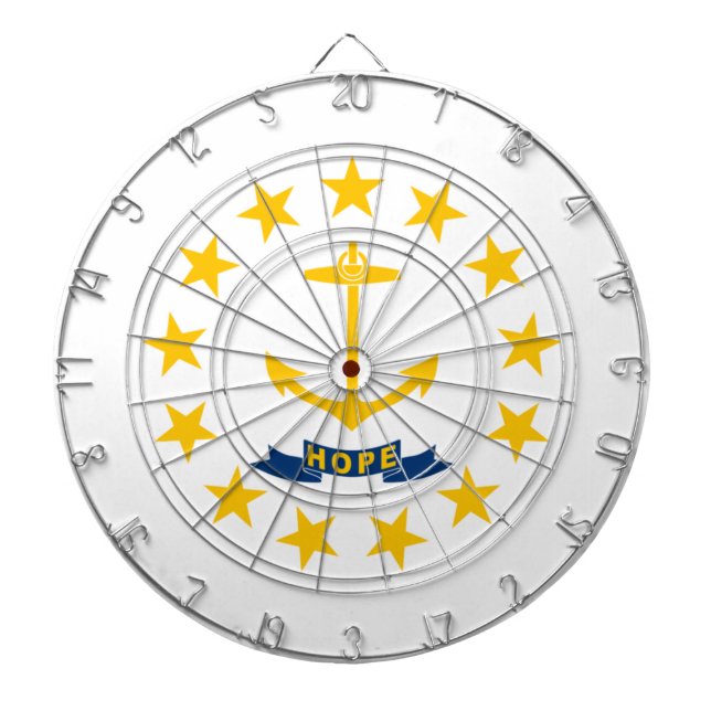 Flag of Rhode Island (US State) Dartboard (Front)