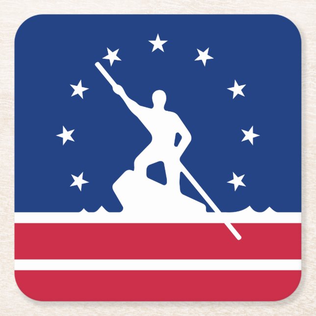 Flag of Richmond, Virginia Square Paper Coaster (Front)