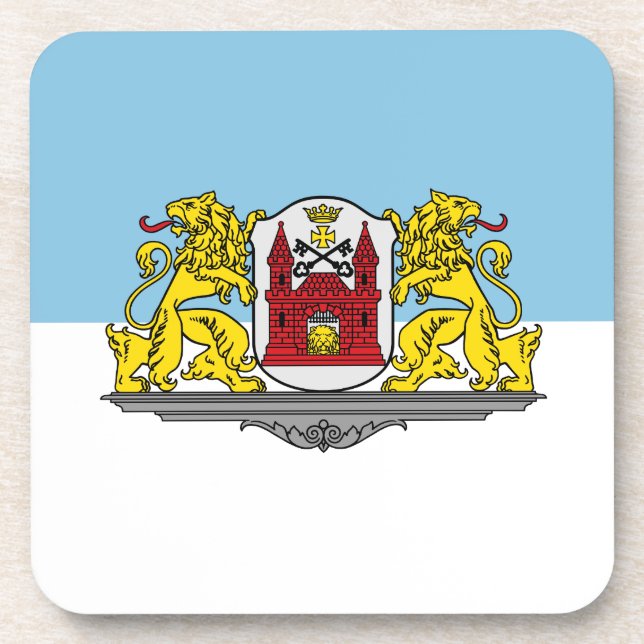 Flag of Riga, Latvia Drink Coaster (Front)
