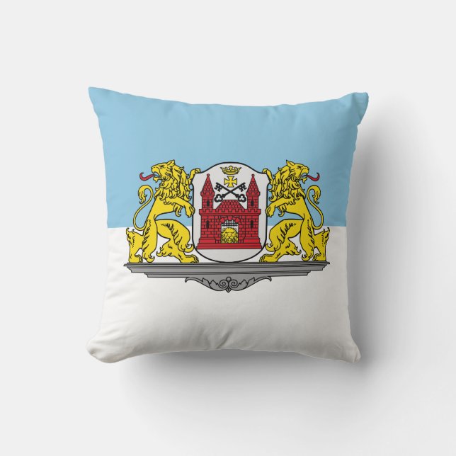 Flag of Riga, Latvia Throw Pillow (Front)